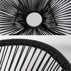 Fauteuil Acapulco Forme D'oeuf - Noir - Fauteuil 4 Pieds Design Rétro. Cordage Plastique. Intérieur / Extérieur -VIDAXL || SuperFish || Konstsmide Soldes Boutique 64467b0457acd7.68247748