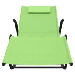 VIDAXL Chaise Longue à Bascule Vert Acier Et Textilène -VIDAXL || SuperFish || Konstsmide Soldes Boutique 644be8b2b456f1.18285588