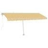 VIDAXL Auvent Automatique Capteur De Vent Led 500x350cm Jaune Et Blanc