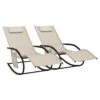 VIDAXL Chaises Longues à Bascule 2 Pcs Crème Acier Et Textilène -VIDAXL || SuperFish || Konstsmide Soldes Boutique 64535012e1e0a9.22074023