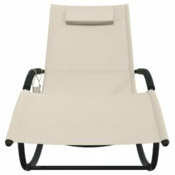 VIDAXL Chaises Longues à Bascule 2 Pcs Crème Acier Et Textilène -VIDAXL || SuperFish || Konstsmide Soldes Boutique 64535012e4dce0.74281194