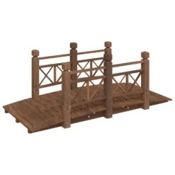 VIDAXL Pont De Jardin Avec Garde-corps 150x67x56cm Bois Massif épicéa