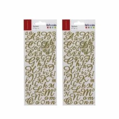 354 Stickers Alphabet & Chiffres Dorés à Paillettes