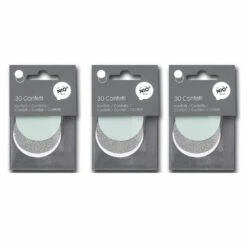 90 Confettis Argent Et Bleu Menthe