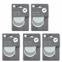 150 Confettis Argent Et Bleu Menthe