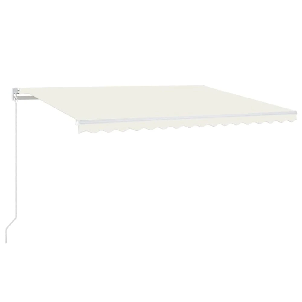 VIDAXL Auvent Manuel Rétractable Avec Led 450x350 Cm Crème 4 VIDAXL Auvent Manuel Rétractable Avec Led 450x350 Cm Crème – Image 2