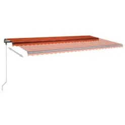 VIDAXL Auvent Manuel Rétractable Avec Led 600x350 Cm Orange Et Marron -VIDAXL || SuperFish || Konstsmide Soldes Boutique 645657d0610453.06326086