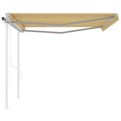 VIDAXL Auvent Rétractable Automatique Et Poteaux 4,5x3m Jaune Et Blanc -VIDAXL || SuperFish || Konstsmide Soldes Boutique 645657dcae04c1.00462128