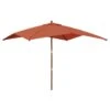VIDAXL Parasol De Jardin Avec Mât En Bois Terre Cuite 300x300x273 Cm