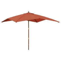 VIDAXL Parasol De Jardin Avec Mât En Bois Terre Cuite 300x300x273 Cm