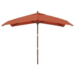 VIDAXL Parasol De Jardin Avec Mât En Bois Terre Cuite 300x300x273 Cm -VIDAXL || SuperFish || Konstsmide Soldes Boutique 645801d824e817.68825722