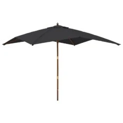 VIDAXL Parasol De Jardin Avec Mât En Bois Noir 300x300x273 Cm -VIDAXL || SuperFish || Konstsmide Soldes Boutique 645801e10fc4e3.94735264