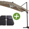 Parasol Jardin Déporté Led Alu "sun 4 Luxe" - Rectangle - 3 X 4 M - Taupe - Dalles à Lester Incluses -VIDAXL || SuperFish || Konstsmide Soldes Boutique 645801e578cab8.47538011