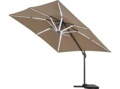 Parasol Jardin Déporté Led Alu "sun 4 Luxe" - Rectangle - 3 X 4 M - Taupe - Dalles à Lester Incluses -VIDAXL || SuperFish || Konstsmide Soldes Boutique 645801e58421a1.31222946