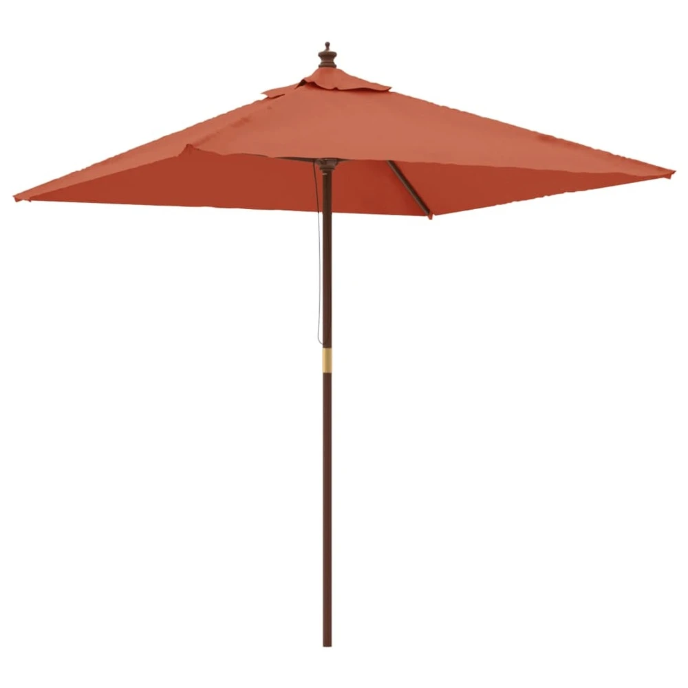 VIDAXL Parasol De Jardin Avec Mât En Bois Terre Cuite 198x198x231 Cm 3 VIDAXL Parasol De Jardin Avec Mât En Bois Terre Cuite 198x198x231 Cm