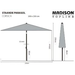 Madison Parasol Corsica 200x250 Cm Vert -VIDAXL || SuperFish || Konstsmide Soldes Boutique 645801f0235e92.16257187
