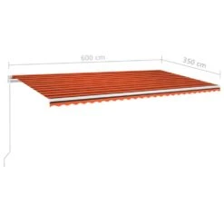 VIDAXL Auvent Manuel Rétractable 600x350 Cm Orange Et Marron -VIDAXL || SuperFish || Konstsmide Soldes Boutique 645a959bbba9b6.48879745