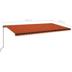 VIDAXL Auvent Manuel Rétractable 600x350 Cm Orange Et Marron -VIDAXL || SuperFish || Konstsmide Soldes Boutique 645a95a2f288e9.70687309