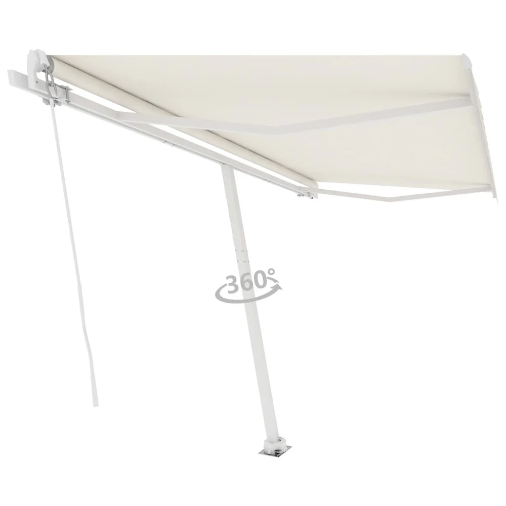 VIDAXL Auvent Manuel Rétractable Sur Pied 450x350 Cm Crème 5 VIDAXL Auvent Manuel Rétractable Sur Pied 450x350 Cm Crème – Image 3