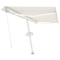 VIDAXL Auvent Manuel Rétractable Avec Led 450x300 Cm Crème -VIDAXL || SuperFish || Konstsmide Soldes Boutique 645a95b9c41419.39198745