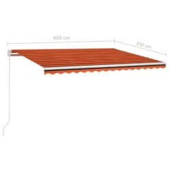 VIDAXL Auvent Manuel Rétractable 450x350 Cm Orange Et Marron -VIDAXL || SuperFish || Konstsmide Soldes Boutique 645a95c1daac13.01338709