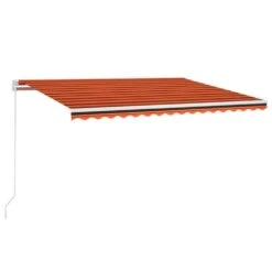 VIDAXL Auvent Manuel Rétractable 450x350 Cm Orange Et Marron -VIDAXL || SuperFish || Konstsmide Soldes Boutique 645a95c1de3169.93702845