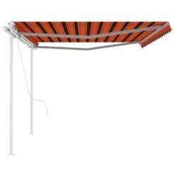 VIDAXL Auvent Rétractable Automatique Et Poteaux 5x3m Orange Et Marron -VIDAXL || SuperFish || Konstsmide Soldes Boutique 645a95c532c2d7.34127381