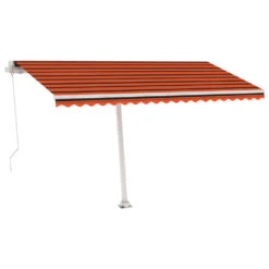 VIDAXL Auvent Manuel Rétractable Avec Led 400x350 Cm Orange Et Marron -VIDAXL || SuperFish || Konstsmide Soldes Boutique 645a95cbec3960.84658983