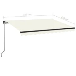 VIDAXL Auvent Manuel Rétractable 350x250 Cm Crème -VIDAXL || SuperFish || Konstsmide Soldes Boutique 645a95d2e988a9.79842576