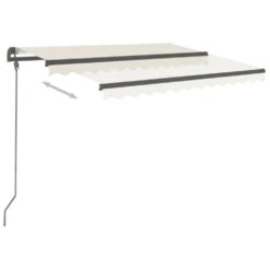 VIDAXL Auvent Manuel Rétractable Avec Poteaux 3,5x2,5 M Crème -VIDAXL || SuperFish || Konstsmide Soldes Boutique 645a95d47946d6.25695988