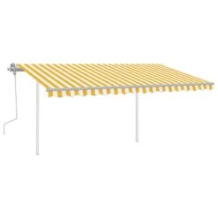 VIDAXL Auvent Manuel Rétractable Avec Led 4,5x3 M Jaune Et Blanc -VIDAXL || SuperFish || Konstsmide Soldes Boutique 645a95d7df5303.41535197