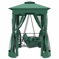 VIDAXL Tonnelle De Jardin Banc Pivotant Convertible Vert Tissu Acier -VIDAXL || SuperFish || Konstsmide Soldes Boutique 645a96a5440329.28592391