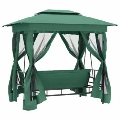 VIDAXL Tonnelle De Jardin Banc Pivotant Convertible Vert Tissu Acier -VIDAXL || SuperFish || Konstsmide Soldes Boutique 645a96a5584af5.98686689