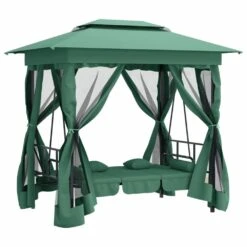 VIDAXL Tonnelle De Jardin Banc Pivotant Convertible Vert Tissu Acier -VIDAXL || SuperFish || Konstsmide Soldes Boutique 645a96a567de91.95457136