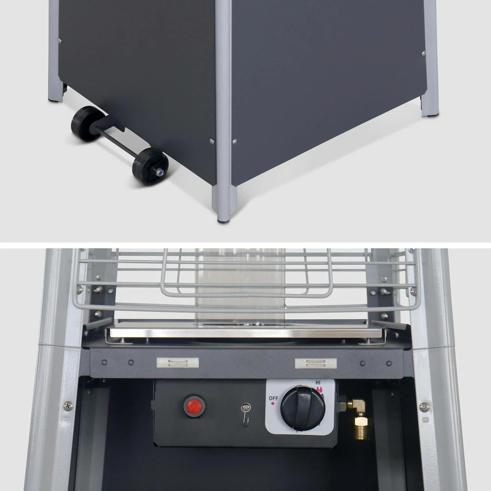 Chauffage D'extérieur - Sweden - Parasol Chauffant Gaz Pyramide. Design. Véritable Flamme. Roulettes + Housse De Protection Incluses 5 Chauffage D'extérieur - Sweden - Parasol Chauffant Gaz Pyramide. Design. Véritable Flamme. Roulettes + Housse De Protection Incluses – Image 3