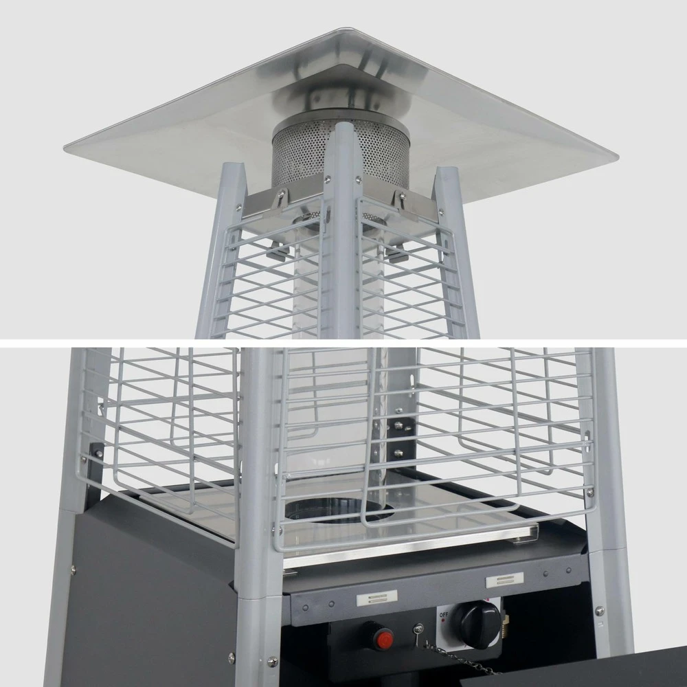 Chauffage D'extérieur - Sweden - Parasol Chauffant Gaz Pyramide. Design. Véritable Flamme. Roulettes + Housse De Protection Incluses 4 Chauffage D'extérieur - Sweden - Parasol Chauffant Gaz Pyramide. Design. Véritable Flamme. Roulettes + Housse De Protection Incluses – Image 2