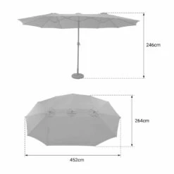Parasol Double 2,7x4,6m Linai Noir -VIDAXL || SuperFish || Konstsmide Soldes Boutique 645b94467536e0.84401636