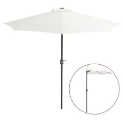 VIDAXL Parasol De Balcon Avec Mât En Aluminium Sable 270x144 Cm Demi -VIDAXL || SuperFish || Konstsmide Soldes Boutique 645e3152afb905.76880238