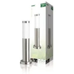 Borne D'éclairage De Jardin 20 W Chrome 45 Cm Rx1010-45