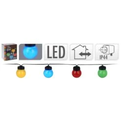 Progarden Ensemble D'éclairage à Led De Fête 10 Ampoules Multicolores
