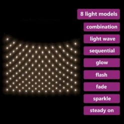 VIDAXL Filet Lumineux Blanc Chaud De Noël 3x2 M 204 Led Int/extérieur -VIDAXL || SuperFish || Konstsmide Soldes Boutique 645e8760ca4d33.37715624