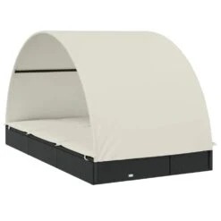 VIDAXL Transat 2 Places Avec Toit Rond Noir 211x112x140 Cm -VIDAXL || SuperFish || Konstsmide Soldes Boutique 645eceef0d3726.63817551