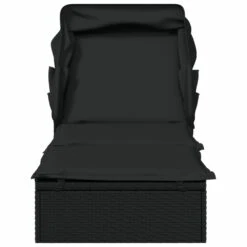 VIDAXL Transat Avec Toit Pliable Noir 213x63x97 Cm Résine Tressée -VIDAXL || SuperFish || Konstsmide Soldes Boutique 645ecef57a5ab4.02476167