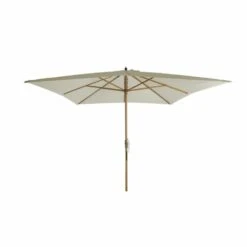 Parasol Droit Moana En Bambou Contreplaqué Et Tissu Beige Clair