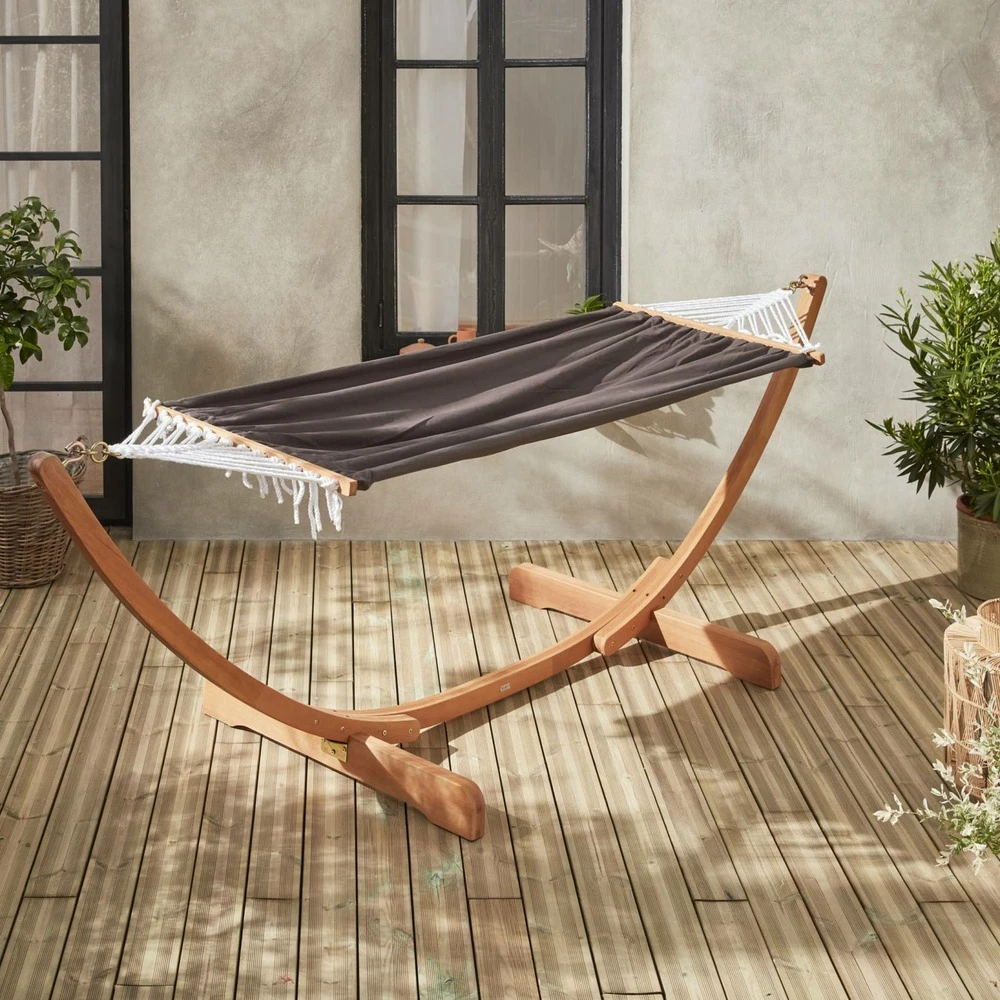 Hamac En Bois - Hamaca - Hamac 317x100cm Avec Toile En Coton 5 Hamac En Bois - Hamaca - Hamac 317x100cm Avec Toile En Coton – Image 3