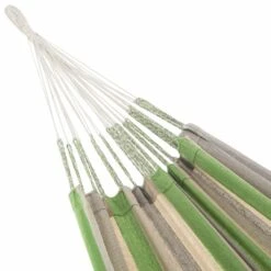 Toile De Hamac Rayée - Citron Vert / Gris Clair / écru. 1 Personne. 100% Polycoton. 220x140cm -VIDAXL || SuperFish || Konstsmide Soldes Boutique 64627e29857a55.82846903