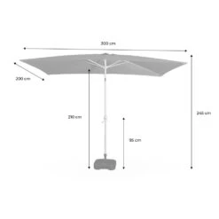 Parasol Wissant. 2x3m. Couleur Sable. Mât Central. Aluminium Anodisé Orientable. Manivelle D'ouverture -VIDAXL || SuperFish || Konstsmide Soldes Boutique 64627e45032a64.62907542