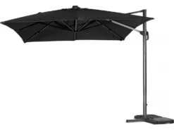 Parasol Jardin Déporté Led Alu "sun 3 Luxe" - Carré - 3 X 3 M - Coloris Noir - Dalles Lestées Incluses -VIDAXL || SuperFish || Konstsmide Soldes Boutique 64651f9cd56519.94746876