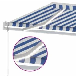 VIDAXL Auvent Automatique Capteur De Vent/led 500x300 Cm Bleu Et Blanc -VIDAXL || SuperFish || Konstsmide Soldes Boutique 646716063d75e4.13666139