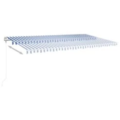 VIDAXL Auvent Automatique Capteur De Vent Led 600x350 Cm Bleu Et Blanc -VIDAXL || SuperFish || Konstsmide Soldes Boutique 6467161e50b8f2.31547449